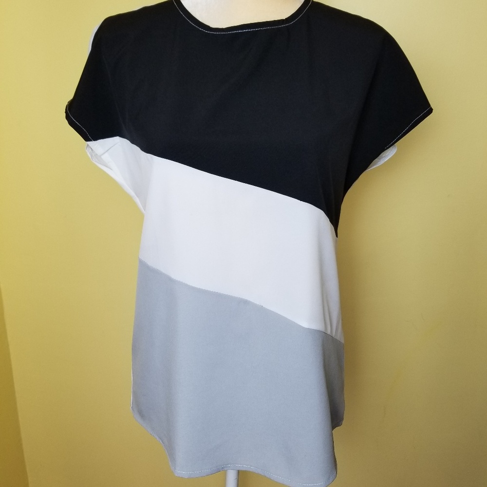 Meaneor Women's Loose Casual short sleeve  Top